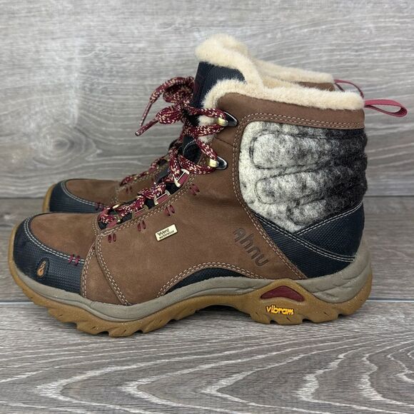 Ahnu Montara Luxe WP Women’s Sz 6.5 Brown Leather Vibram Trail Hiking Boots - Picture 3 of 11